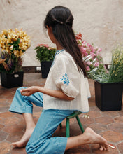 Load image into Gallery viewer, Ecru hand-embroidered blouse