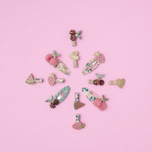 將圖片載入圖庫檢視器 Floral pom pom cherries clips