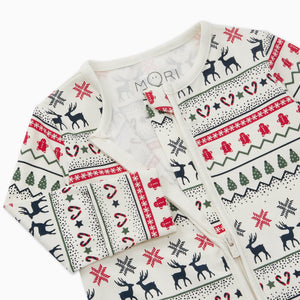 Fairisle Print Clever Zip Sleepsuit