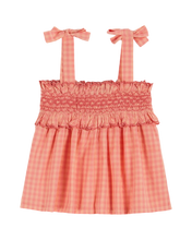將圖片載入圖庫檢視器 Peony gingham scalloped smocked strapless top