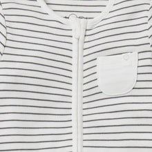 Load image into Gallery viewer, Clever Zip Sleepsuit - Grey Stripe