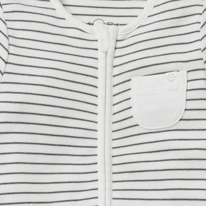 Clever Zip Sleepsuit - Grey Stripe