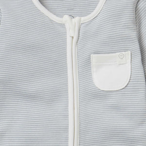 Clever Zip Sleepsuit - Blue Stripe