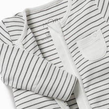 Load image into Gallery viewer, Clever Zip Sleepsuit - Grey Stripe