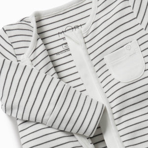 Clever Zip Sleepsuit - Grey Stripe