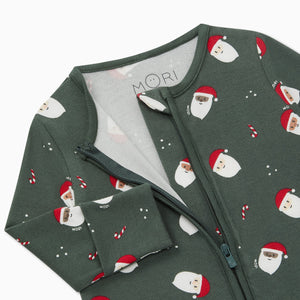 Santa Print Clever Zip Sleepsuit