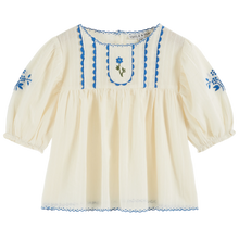 Load image into Gallery viewer, Ecru hand-embroidered blouse
