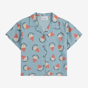Morning Egg all over light denim shirt
