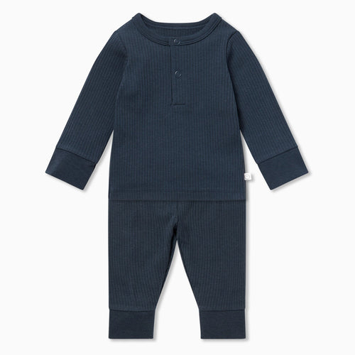Ribbed Pyjamas - Navy