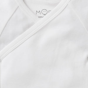 Short Sleeve Kimono Bodysuit - White