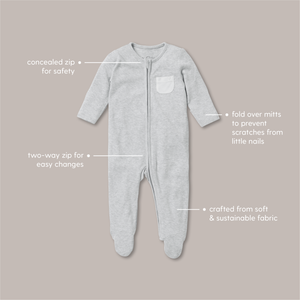 Clever Zip Sleepsuit - Blue Stripe