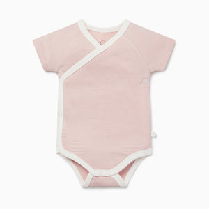 Short Sleeve Kimono Bodysuit - Blush Stripe