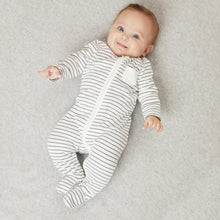 Load image into Gallery viewer, Clever Zip Sleepsuit - Grey Stripe