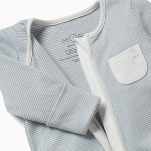 Clever Zip Sleepsuit - Blue Stripe