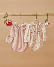 Load image into Gallery viewer, Romper Pink Cross Stitch ROSEAU