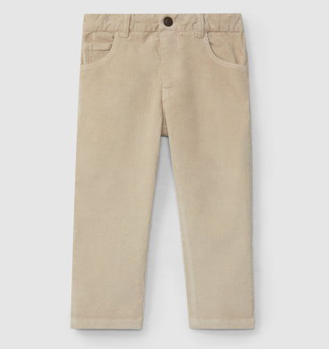 Micro-corduroy pants with four pockets - Sand