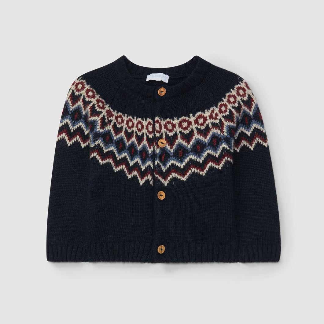Jacquard knit cardigan