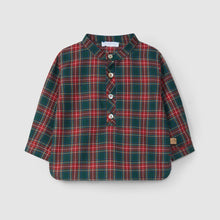 將圖片載入圖庫檢視器 Mandarin collar plaid shirt
