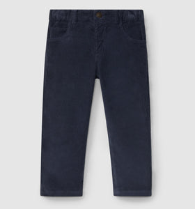 Micro-corduroy pants with four pockets - Indigo