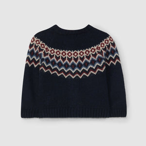 Jacquard knit cardigan