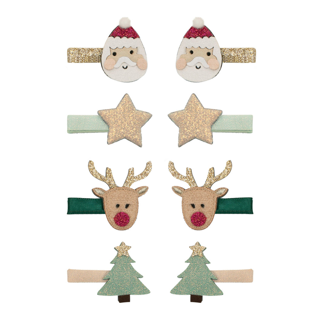 Santa & rudolph mini clips