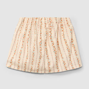 Pull-up shorts micro-vichy and flowers