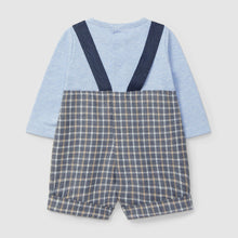 Load image into Gallery viewer, Two-in-one check and piqué romper