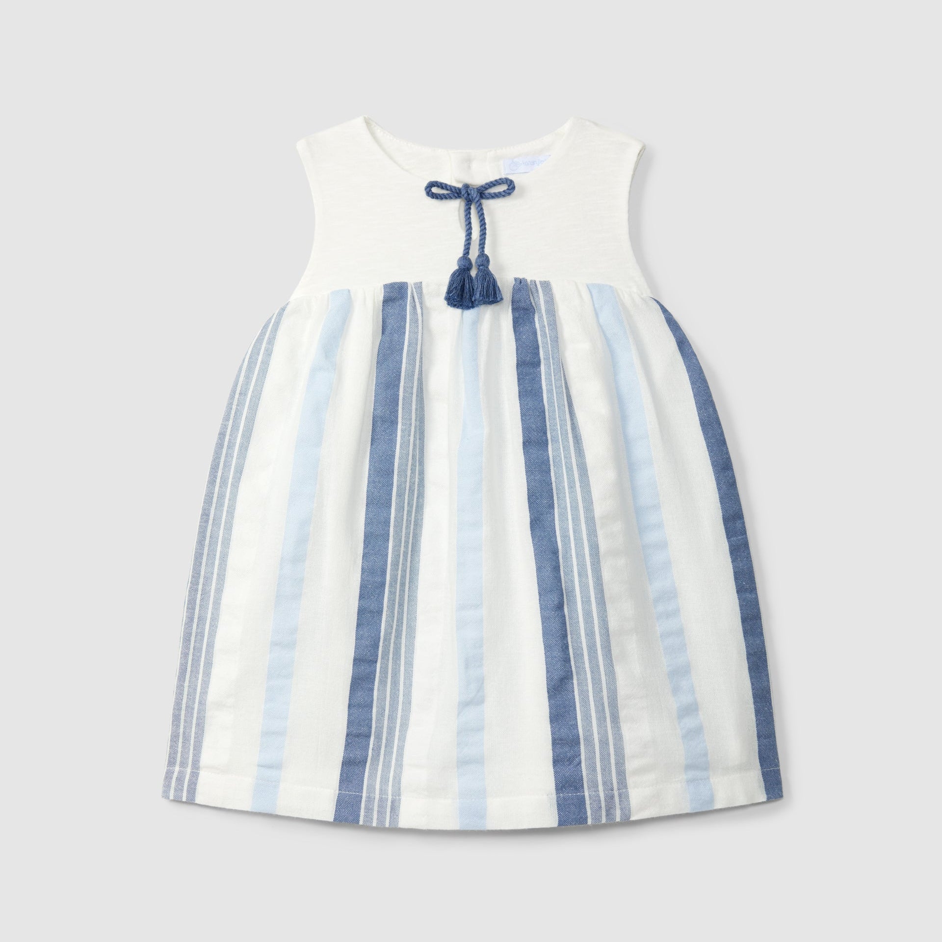 striped cotton dress fabric From All Angles Blue & White Stripe Cotton Midi Dress