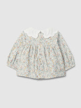 將圖片載入圖庫檢視器 Floral corduroy blouse with embroidered collar