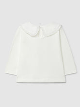 Load image into Gallery viewer, Cotton longsleeve with ruffled collar