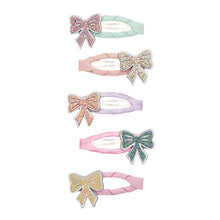 Load image into Gallery viewer, Sparkle bow mini clic clacs headband by MIMI &amp; LULA with shiny bow detail and slim band, perfect for stylish hair accessories.
