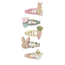 Load image into Gallery viewer, MIMI &amp; LULA Bunny and chick mini clic clac headbands with cute animal designs on a plain background