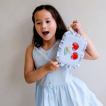 Load image into Gallery viewer, Striped cherry headband by MIMI &amp; LULA featuring a colorful pattern and soft fabric for stylish hair accessory.