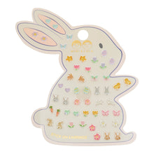 Load image into Gallery viewer, Easter stick-on earrings headband by MIMI &amp; LULA featuring festive, colorful Easter-themed stick-on earrings attached to a headband.