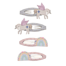 Load image into Gallery viewer, Unicorn and rainbow hair clips