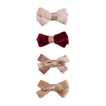 將圖片載入圖庫檢視器 Glitter velvet bow salon hair clips