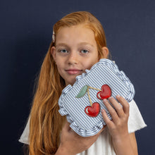 Load image into Gallery viewer, Striped cherry headband by MIMI &amp; LULA with colorful fabric and bow detail, perfect for stylish hair accessories.