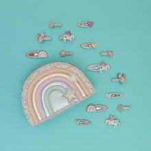 Load image into Gallery viewer, Unicorn and rainbow hair clips