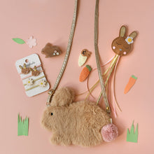 Load image into Gallery viewer, Rockahula Kids Bunny and Daisy Ponies headband with colorful plush bunny and daisy flower accents on soft fabric.