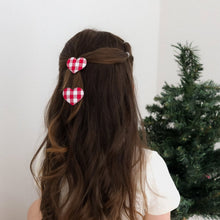 Load image into Gallery viewer, Heart Snap Clips | Christmas Gingham