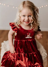 Load image into Gallery viewer, Red Velvet Prancer Dress/Playsuit Dress