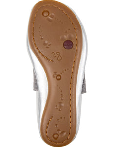 Right - Silver Leather Ballerina for Kids.