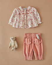 Load image into Gallery viewer, Baby pants Velvet with pink flower pockets SAKURA