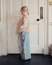 將圖片載入圖庫檢視器 Trousers Light denim embroidered tulips BLEU DELAVE