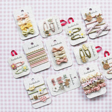 Load image into Gallery viewer, Linen Mini Bow Clips