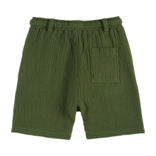 Load image into Gallery viewer, Dark green cotton gauze shorts