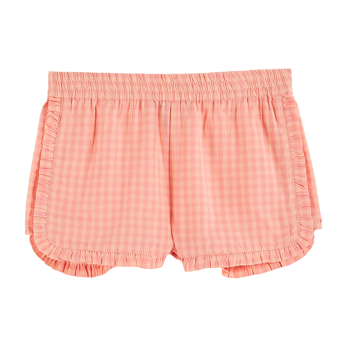 Peony gingham ruffled shorts