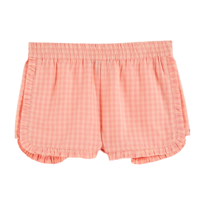 Peony gingham ruffled shorts