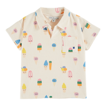 將圖片載入圖庫檢視器 Ecru ice cream terry polo shirt