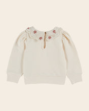 Load image into Gallery viewer, Cream organic cotton crochet-neck sweatshirt